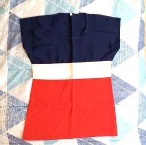 Striped blouse. Silky, satin texture.